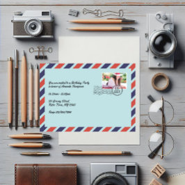 Vintager Luftpostumschlag Geburtstagspartei Einladung