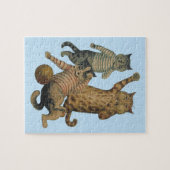 Vintager lustiger Fußball, der Katzen spielt Puzzle (Horizontal)