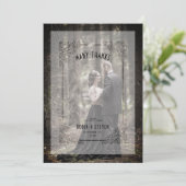 Vintager Luxus Hochzeit Blüh Vellum-Effekt Dankeskarte (Stehend Vorderseite)