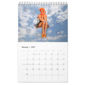 Vintager Mädchenkalender 2023 für Button Kalender (Feb 2027)