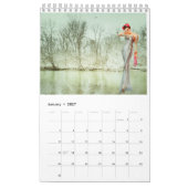 Vintager Mädchenkalender 2023 für Button Kalender (Jan 2027)