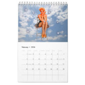 Vintager Mädchenkalender 2023 für Button Kalender (Feb 2026)