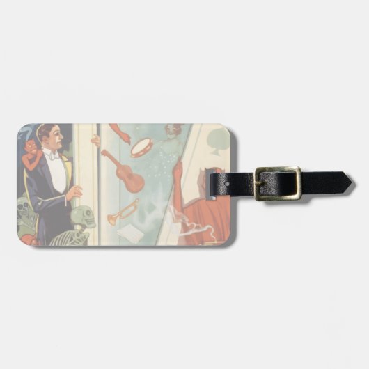 Vintager Magier Carter the Great Magic Act Gepäckanhänger (Vorderseite horizontal)