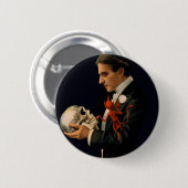 Vintager Magier, Thurston, der einen menschlichen  Button (Vorne & Hinten)