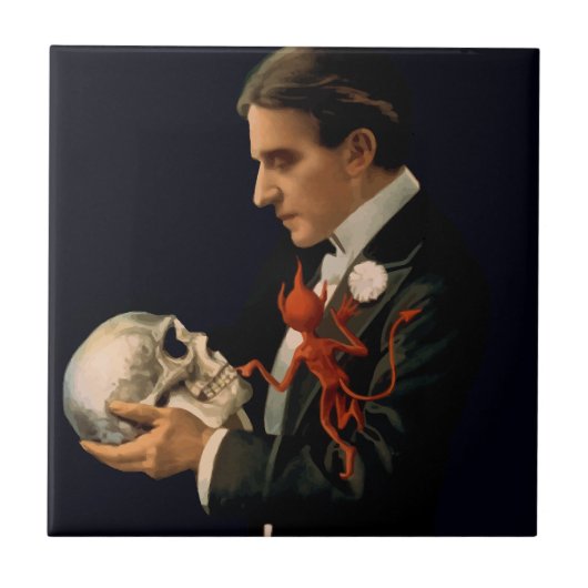 Vintager Magier, Thurston, der einen menschlichen Fliese (Vorderseite)