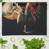 Vintager Magier, Thurston, der einen menschlichen  Geschirrtuch (Gefaltet)