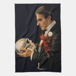 Vintager Magier, Thurston, der einen menschlichen  Geschirrtuch