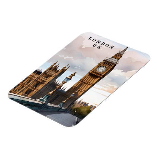 Vintager Magnet für Reisen in London (Linke Seite)