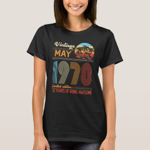 Vintager Mai 1970 52 Jahre alt 52. Geburtstag Deco T-Shirt