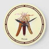 Vintager Mais oder Mais Große Wanduhr (Vorderseite)