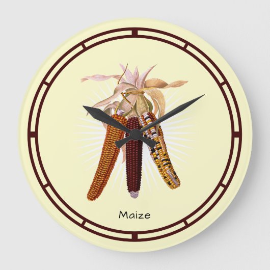 Vintager Mais oder Mais Große Wanduhr (Vorderseite)