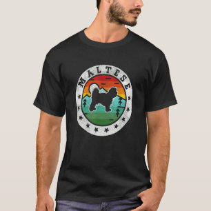 Vintager maltesischer Retro Dog Mama Vater T-Shirt