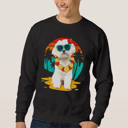 Vintager maltesischer Sommerurlaub tropisch Sweatshirt (Vorderseite)