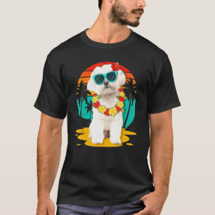 Vintager maltesischer Sommerurlaub tropisch T-Shirt