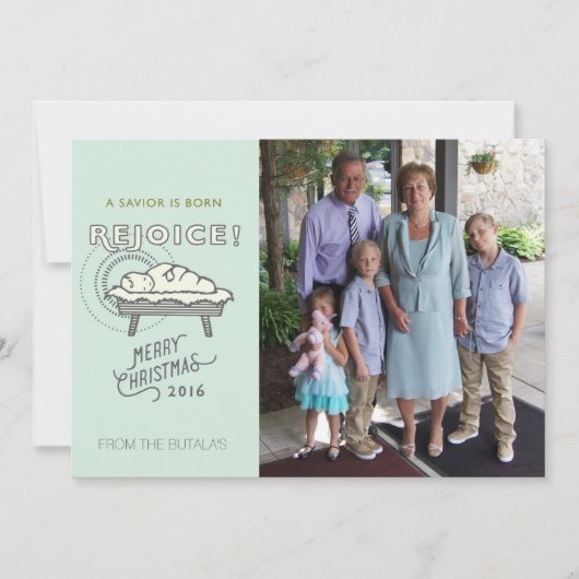 Vintager Manager Religiöses Foto Weihnachtskarte Feiertagskarte (Vorderseite)