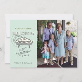 Vintager Manager Religiöses Foto Weihnachtskarte Feiertagskarte