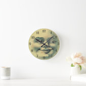 Vintager Mann auf dem Mond Runde Wanduhr (Zuhause)
