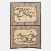 Vintager Mann-gehender Windhund-Druck Handtuch (Vertikal)
