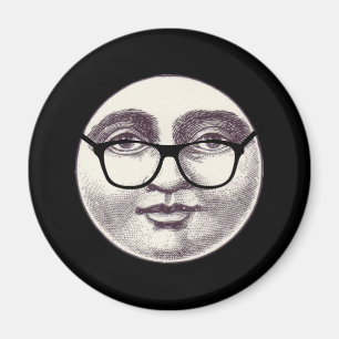 Vintager Mann im Mond Vollgesichtsgläser schwarz m Magnet