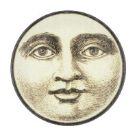 Vintager Mann im Mond Vollmond Gesichtssepien