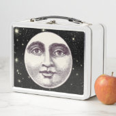 Vintager Mann im VollAntlitz Schwarz-weiß Metall Brotdose (Beispiel)