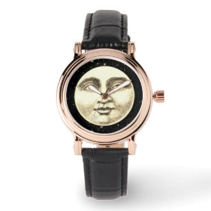 Vintager Mann im Vollgesicht Schwarzer Sepia Armbanduhr