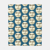 Vintager Mann im Vollmond blau Fleecedecke (Vorderseite)