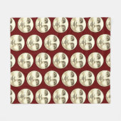 Vintager Mann im Vollmond rot im Gesicht Fleecedecke (Vorderseite (Horizontal))