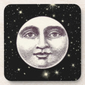 Vintager Mann im Vollmondgesicht Getränkeuntersetzer (Vorderseite)