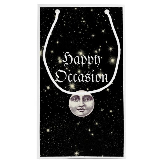 Vintager Mann im Vollmondgesicht Kleine Geschenktüte (Rückseite)