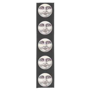 Vintager Mann im Vollmondgesicht Kurzer Tischläufer