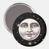 Vintager Mann im Vollmondgesicht Magnet (Vorderseite/Rückseite)