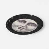 Vintager Mann im Vollmondgesicht Pappteller (Schrägansicht)