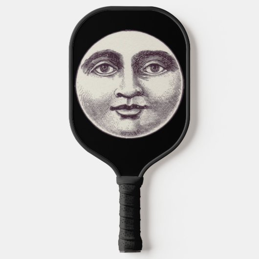 Vintager Mann im Vollmondgesicht Pickleball Schläger (Vorderseite)