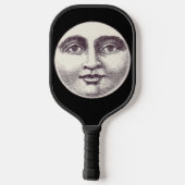 Vintager Mann im Vollmondgesicht Pickleball Schläger (Rückseite)