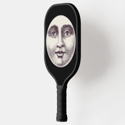 Vintager Mann im Vollmondgesicht Pickleball Schläger (Links)