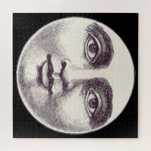 Vintager Mann im Vollmondgesicht Puzzle (Horizontal)