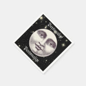 Vintager Mann im Vollmondgesicht Serviette (Ecke)