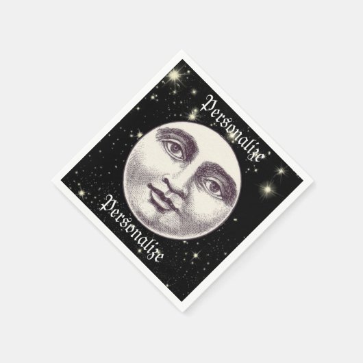 Vintager Mann im Vollmondgesicht Serviette (Ecke)