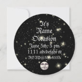 Vintager Mann in der Mondeinladung Einladung (Rückseite)