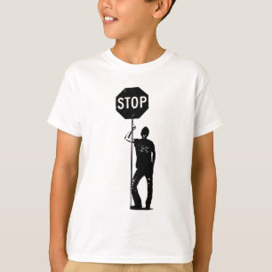 Vintager Mann mit Endzeichenkunst T-Shirt