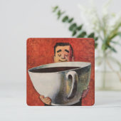 Vintager Mann mit Riesenpokal der Einladung zum Ka (Stehend Vorderseite)