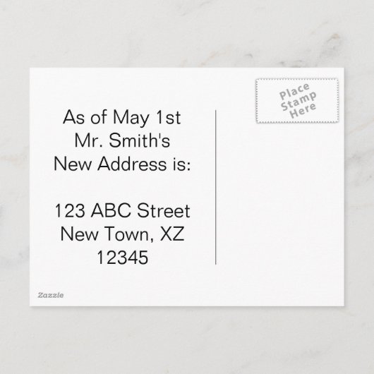 Vintager Mann mit Schirm Ankündigungspostkarte (Rückseite)