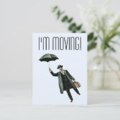 Vintager Mann mit Schirm Ankündigungspostkarte (Stehend Vorderseite)