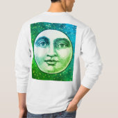 Vintager Mann Mond Vollblut blaue Wintermütze T-Shirt (Rückseite)