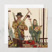 Vintager Mann und Ehefrau mit Gartenwerkzeugen (Vorne/Hinten)