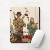 Vintager Mann und Ehefrau mit Gartenwerkzeugen Mousepad (Mit Mouse)