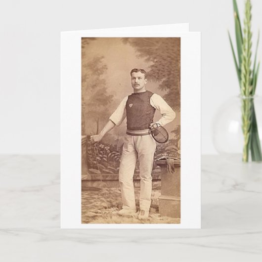 Vintager männlicher Fechter! Vintage fechtende Karte (Vorderseite)