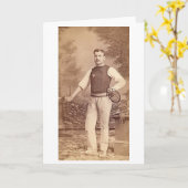 Vintager männlicher Fechter! Vintage fechtende Karte (Gelbe Blume)