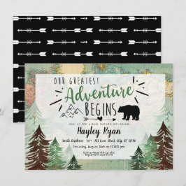 Vintager Map Baby Boy Unser Bestes Abenteuer Einladung